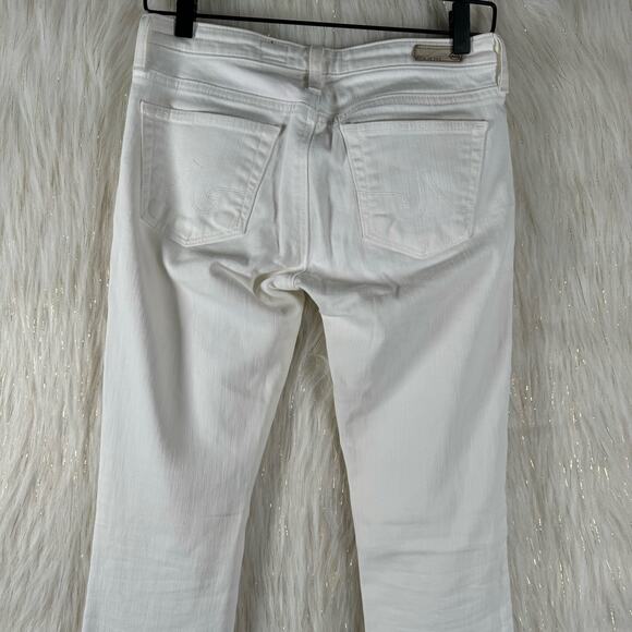 AG Adriano Goldshmied The Ballad Slim Boot White Jeans Low Rise Cotton Blend 26 - Picture 5 of 10